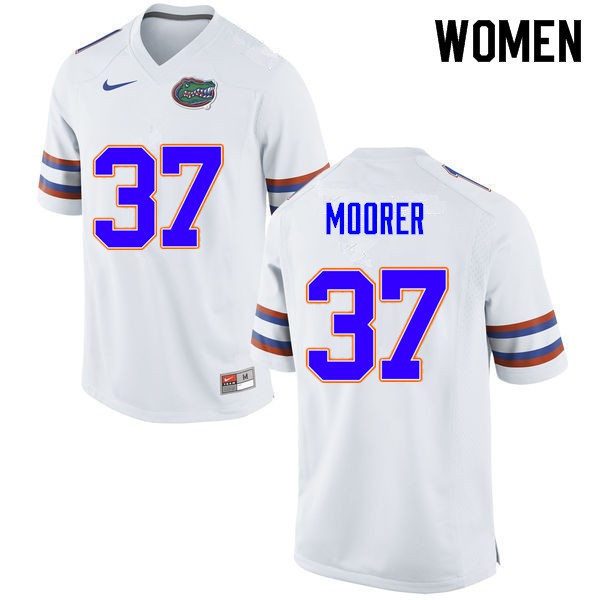 Women #37 Patrick Moorer Florida Gators College Football Jerseys White